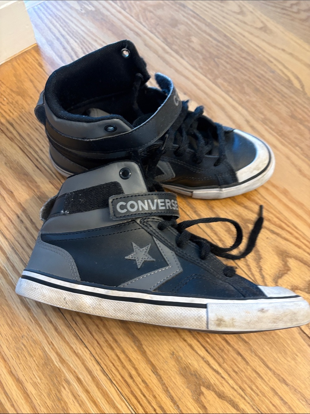 Converse Kids Black & Gray High-Top Sneakers with Strap